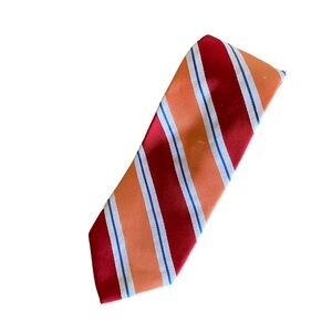 Brooks Brothers 100% Silk Woven in‎ Italy Salmon Stripe